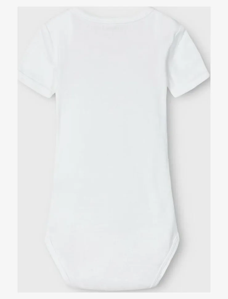 name it NBNBODY 3P SS SOLID WHITE 4 NOOS - Kortärmad body|Barn Bodies