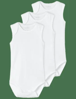 Barn name it Bodies|NBNBODY 3P TANK SOLID WHITE 3 NOOS - Ärmlös body