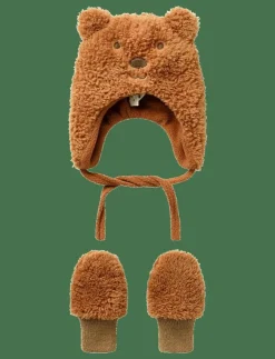 Barn name it Mössor|Vinteraccessoarer|NBNMATUTA TEDDY SET3 - Babymössor