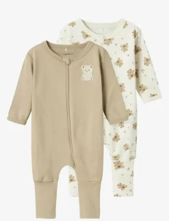 Barn name it Sovplagg|NBNNIGHTSUIT 2P ZIP FF JET BEAR NOOS - One-sie