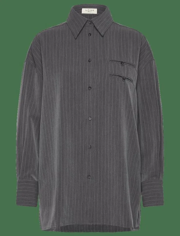Kvinnor NORR Overshirts|Neo pinstripe shirt - Långärmade