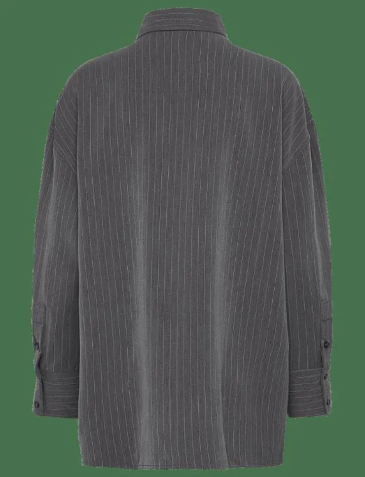 Kvinnor NORR Overshirts|Neo pinstripe shirt - Långärmade