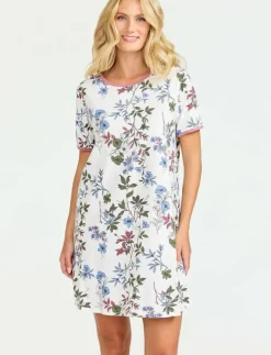 Kvinnor Damella of Sweden Pyjamas & Loungewear|Plus Size & Curvy|Nightdress short sl - Nattlinnen