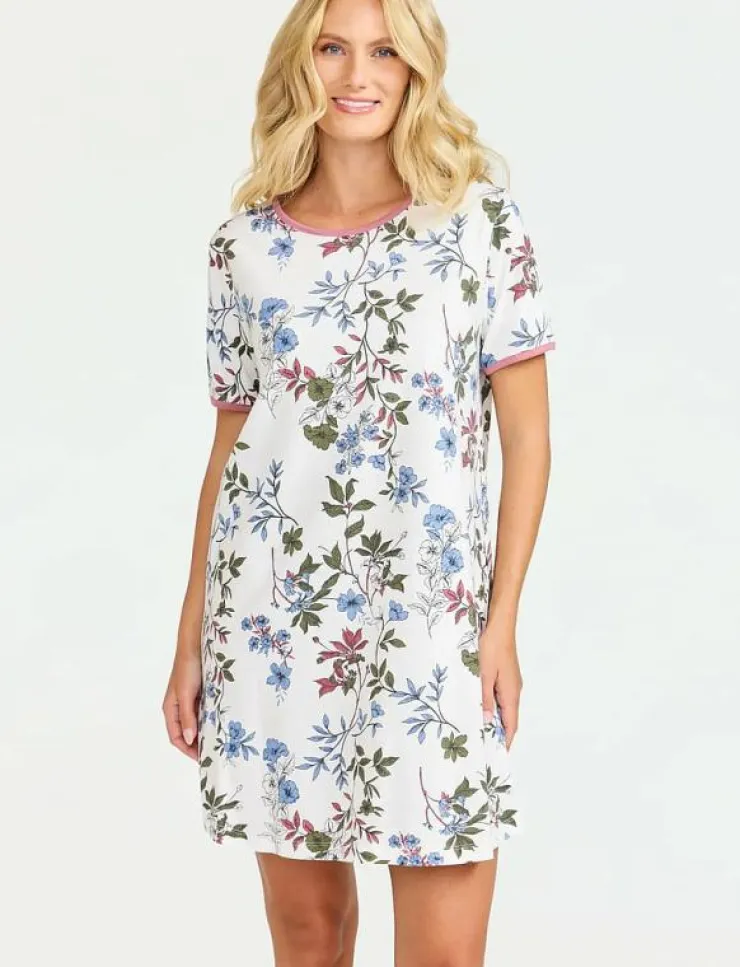 Kvinnor Damella of Sweden Pyjamas & Loungewear|Plus Size & Curvy|Nightdress short sl - Nattlinnen