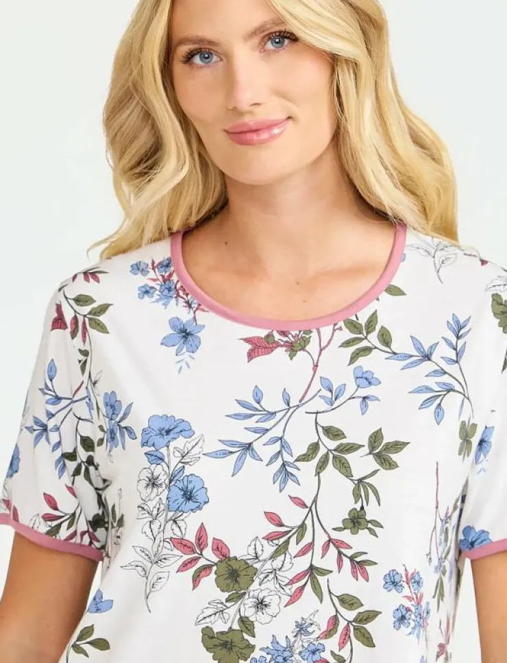Kvinnor Damella of Sweden Pyjamas & Loungewear|Plus Size & Curvy|Nightdress short sl - Nattlinnen