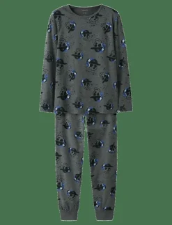name it NKMNIGHTSET DARK GREY MEL SKULL NOOS - Set|Barn Sovplagg