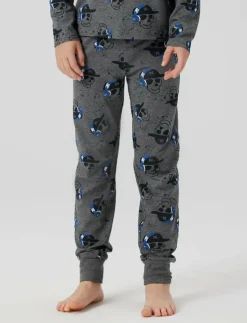 name it NKMNIGHTSET DARK GREY MEL SKULL NOOS - Set|Barn Sovplagg