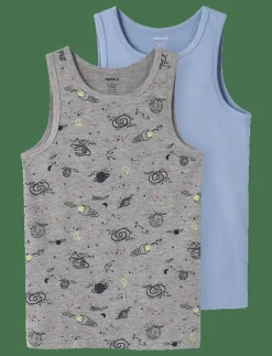 name it NKMTANK TOP 2P GREY SPACE NOOS - Överdelar|Barn Underkläder