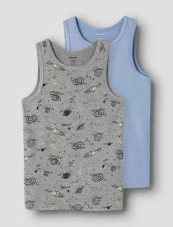 name it NKMTANK TOP 2P GREY SPACE NOOS - Överdelar|Barn Underkläder