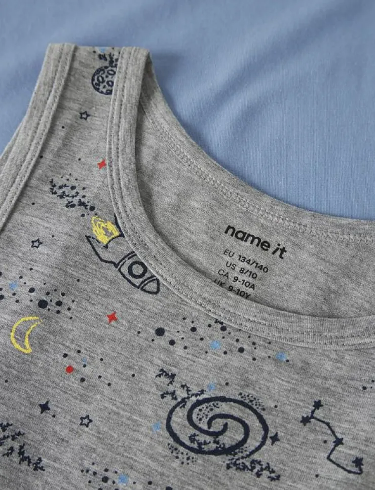 name it NKMTANK TOP 2P GREY SPACE NOOS - Överdelar|Barn Underkläder