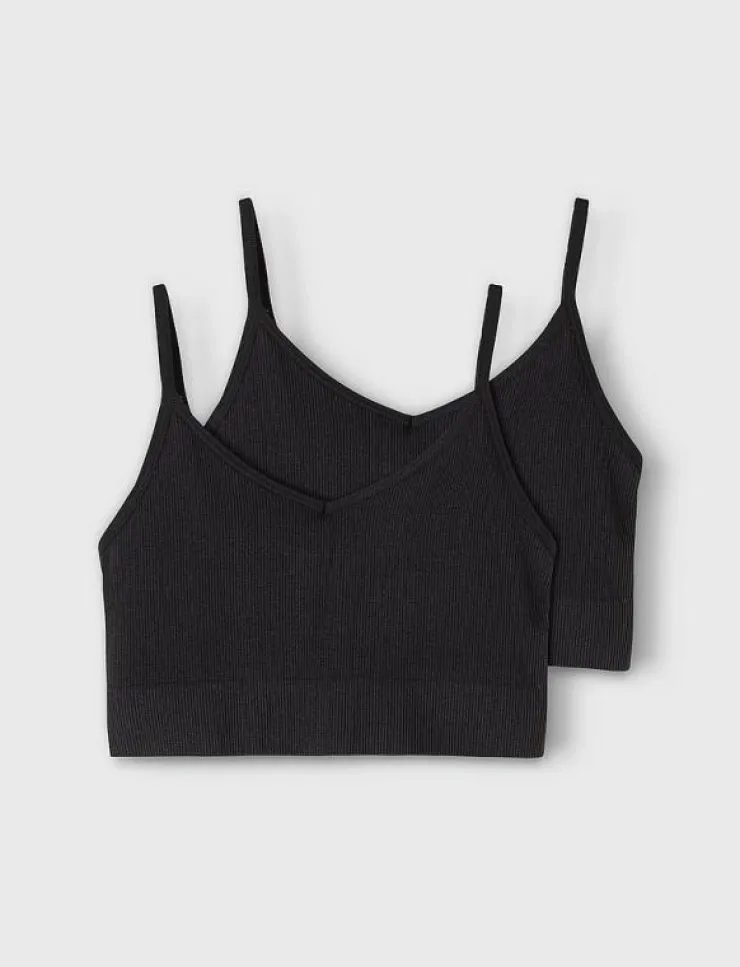 Barn LMTD Flerpack|Basplagg|NLFKAILEY RIB BRALETTE 2PACK NOOS - Överdelar