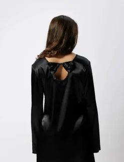 LMTD NLFSATIN LS BOW DRESS - Långärmade vardagsklänningar|Barn Klänningar & Kjolar