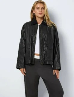 NOISY MAY NMDRAKE L/S COATED JACKET - Skinnjackor|Kvinnor Jackor & Kappor