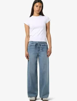 Kvinnor NOISY MAY Kläder|Denimkläder|NMMAISY NW BELT LOOSE JEANS BS031LB - Vida byxor