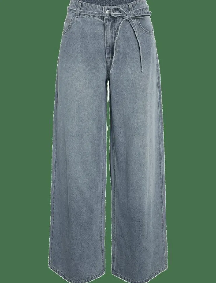 Kvinnor NOISY MAY Kläder|Denimkläder|NMMAISY NW BELT LOOSE JEANS BS031LB - Vida byxor