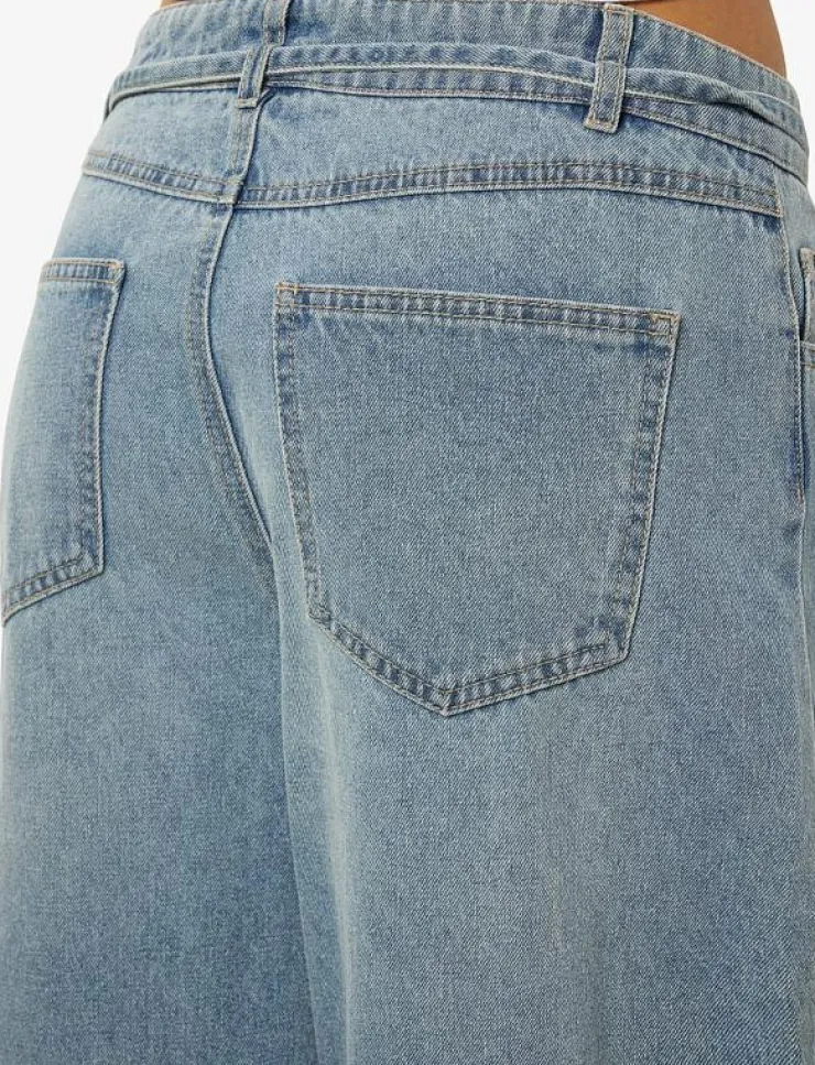 Kvinnor NOISY MAY Kläder|Denimkläder|NMMAISY NW BELT LOOSE JEANS BS031LB - Vida byxor
