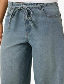 Kvinnor NOISY MAY Kläder|Denimkläder|NMMAISY NW BELT LOOSE JEANS BS031LB - Vida byxor