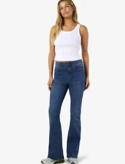 Kvinnor NOISY MAY Kläder|Denimkläder|NMSALLIE HW FLARE JEAN VI021MB FWD NOOS - Utsvängda jeans