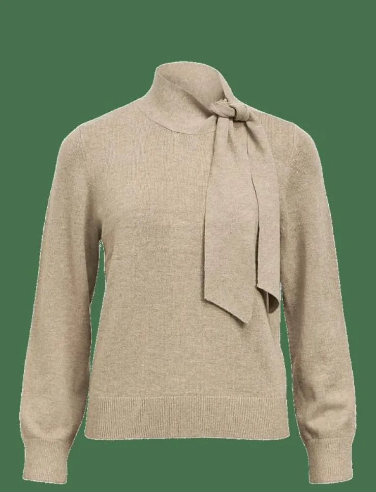 Kvinnor Object Kläder|OBJTHESS L/S RE BOW KNIT PULLOVER NOOS - Stickat