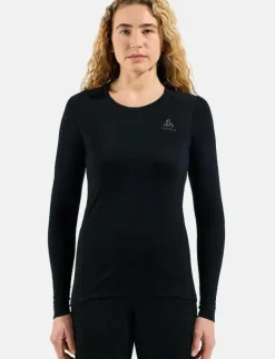 Kvinnor Odlo Underställ|Underställ|Bl Top Crew Neck L/S Merino 200 - Underställströjor