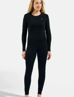 Kvinnor Odlo Underställ|Underställ|Bl Top Crew Neck L/S Merino 200 - Underställströjor