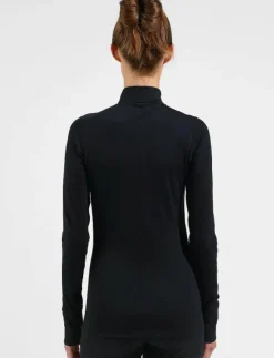 Kvinnor Odlo Underställ|Underställ|Merino 200 Bl Top Turtle Neck L/S Half Zip - Underställströjor