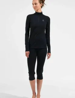 Kvinnor Odlo Underställ|Underställ|Merino 200 Bl Top Turtle Neck L/S Half Zip - Underställströjor