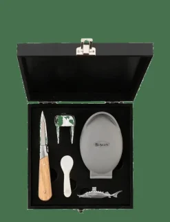 Laguiole Style de Vie Oisterknif luxury Laguiole Oak SET - Skaldjursbestick| Bestick
