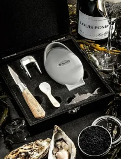 Laguiole Style de Vie Oisterknif luxury Laguiole Oak SET - Skaldjursbestick| Bestick