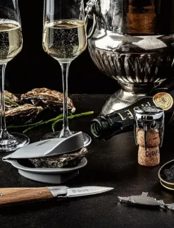 Laguiole Style de Vie Oisterknif luxury Laguiole Oak SET - Skaldjursbestick| Bestick