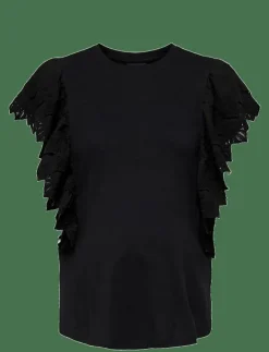 Kvinnor Only Maternity Mammakläder|T-Shirts & Toppar|OLMBETTY LIFE S/S FRILL TOP JRS - Linnen