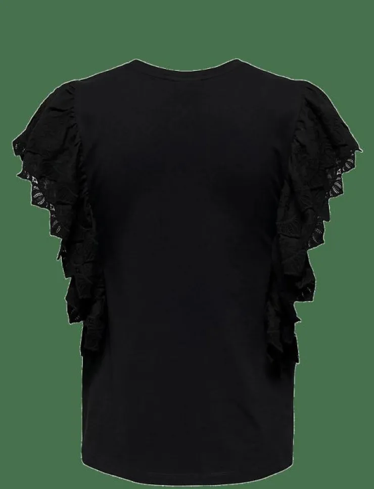 Kvinnor Only Maternity Mammakläder|T-Shirts & Toppar|OLMBETTY LIFE S/S FRILL TOP JRS - Linnen