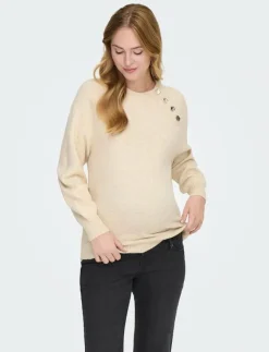 Only Maternity OLMEMMA LIFE LS BUTTON ONECK KNT - Stickat|Kvinnor Mammakläder
