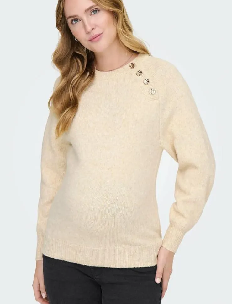 Only Maternity OLMEMMA LIFE LS BUTTON ONECK KNT - Stickat|Kvinnor Mammakläder
