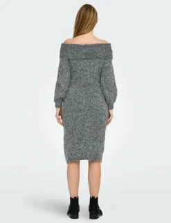 Kvinnor Only Maternity Mammakläder|OLMMARIE LS OFF SHOULDER DRESS KNT - Stickade klänningar