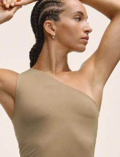 Casall One Shoulder Bra Tank - Linnen|Kvinnor Sport-Bh