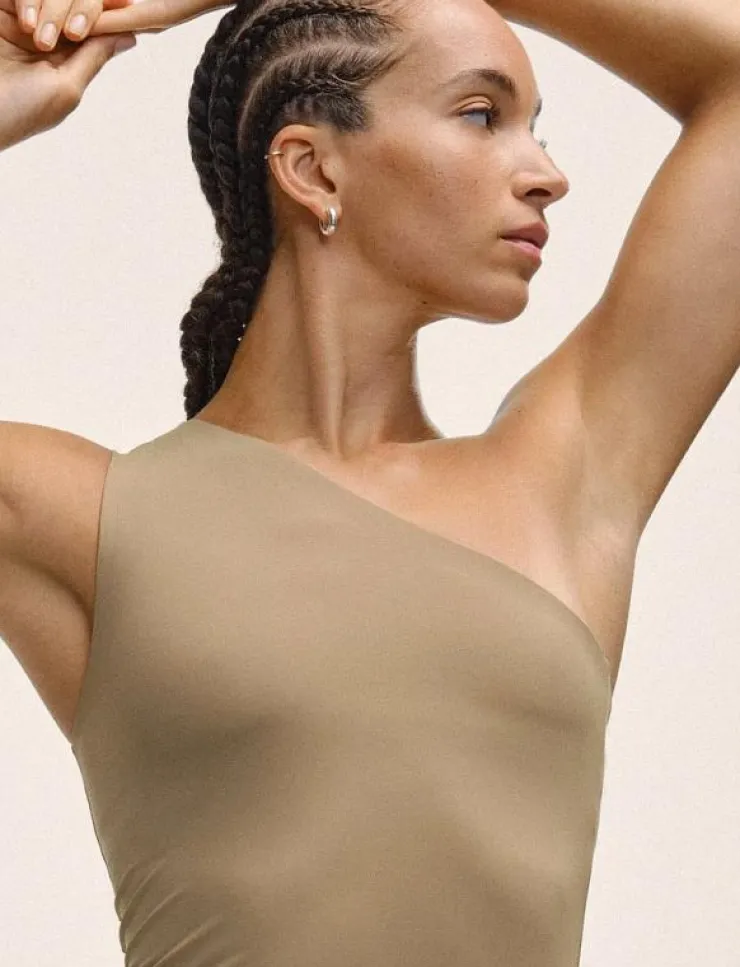 Casall One Shoulder Bra Tank - Linnen|Kvinnor Sport-Bh