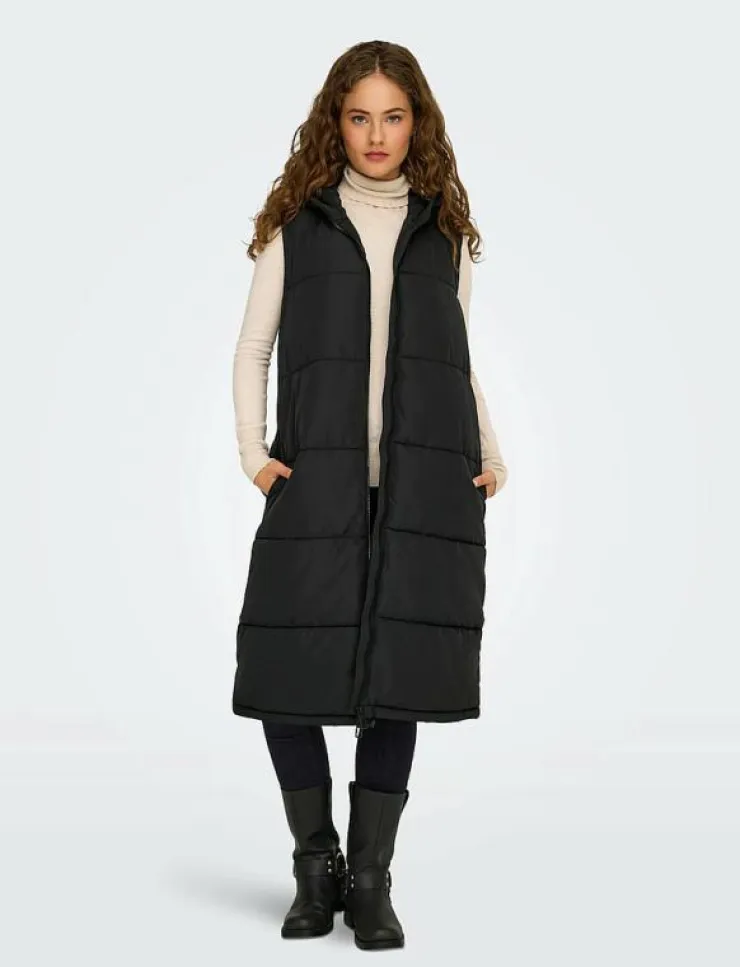 Kvinnor ONLY Västar|ONLALINA LONG WAISTCOAT OTW NOOS - Vadderade västar