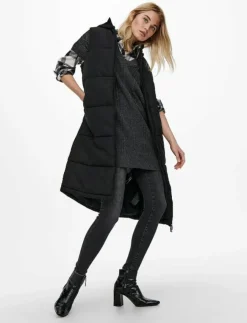 Kvinnor ONLY Västar|ONLALINA LONG WAISTCOAT OTW NOOS - Vadderade västar