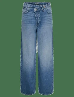 ONLY ONLAMBER LW ASYM OVERSIZ BAGGY DNM TAI - Vida byxor|Kvinnor Jeans