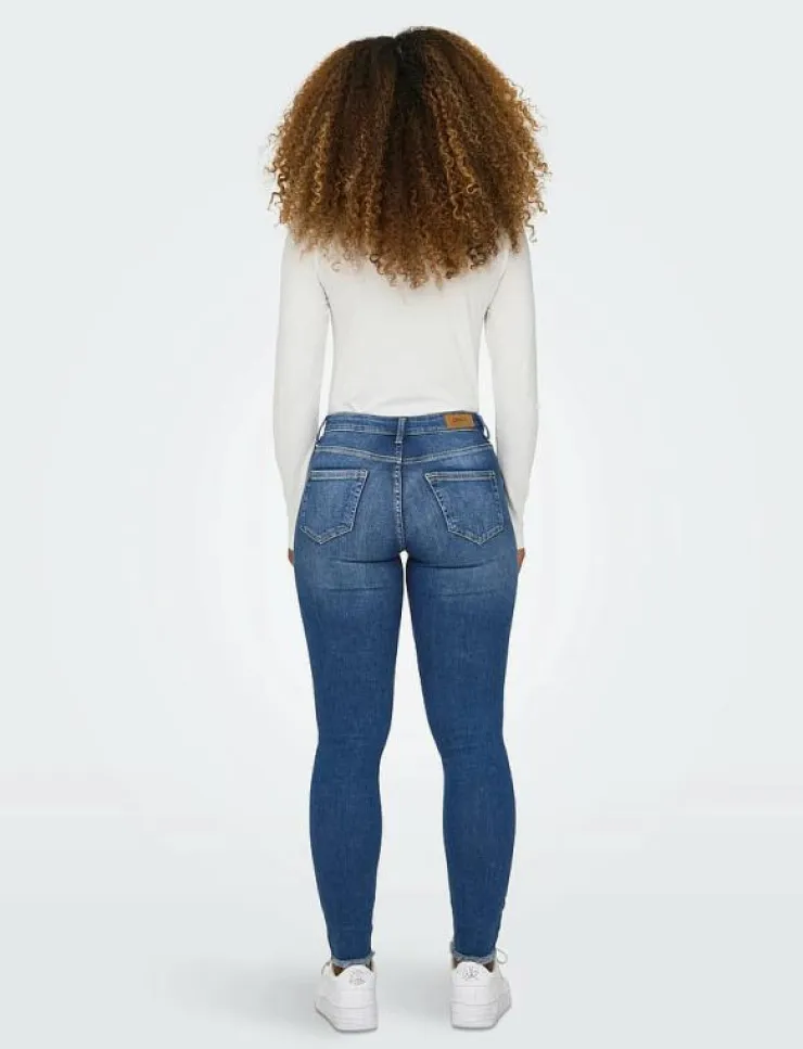 Kvinnor ONLY Kläder|Jeans|ONLBLUSH MID SK ANK RW DNM REA1319 NOOS - Skinny Jeans