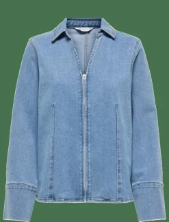 ONLY ONLFRIDA LS ZIP DNM SHIRT GUA - Jeansskjortor|Kvinnor Denimkläder|Kjolar