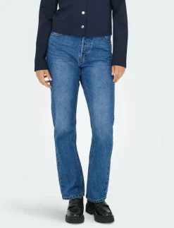 Kvinnor ONLY Kläder|Denimkläder|ONLHAZEL HW STRAIGHT DNM GUA - Straight jeans