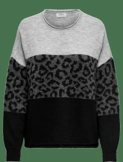 ONLY ONLJADE ANIMAL LS O-NECK NOOS KNT - Stickat|Kvinnor Kläder
