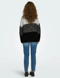 ONLY ONLJADE ANIMAL LS O-NECK NOOS KNT - Stickat|Kvinnor Kläder