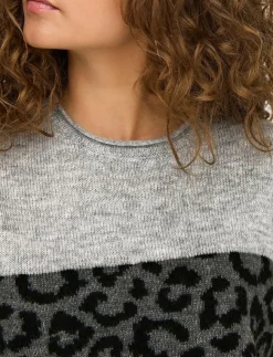 ONLY ONLJADE ANIMAL LS O-NECK NOOS KNT - Stickat|Kvinnor Kläder