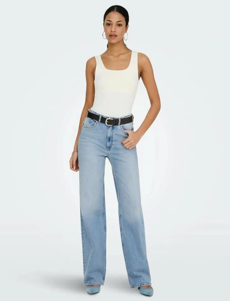 ONLY ONLJUICY HW WIDE LEG DNM REA365 NOOS - Vida byxor|Kvinnor Denimkläder|Jeans