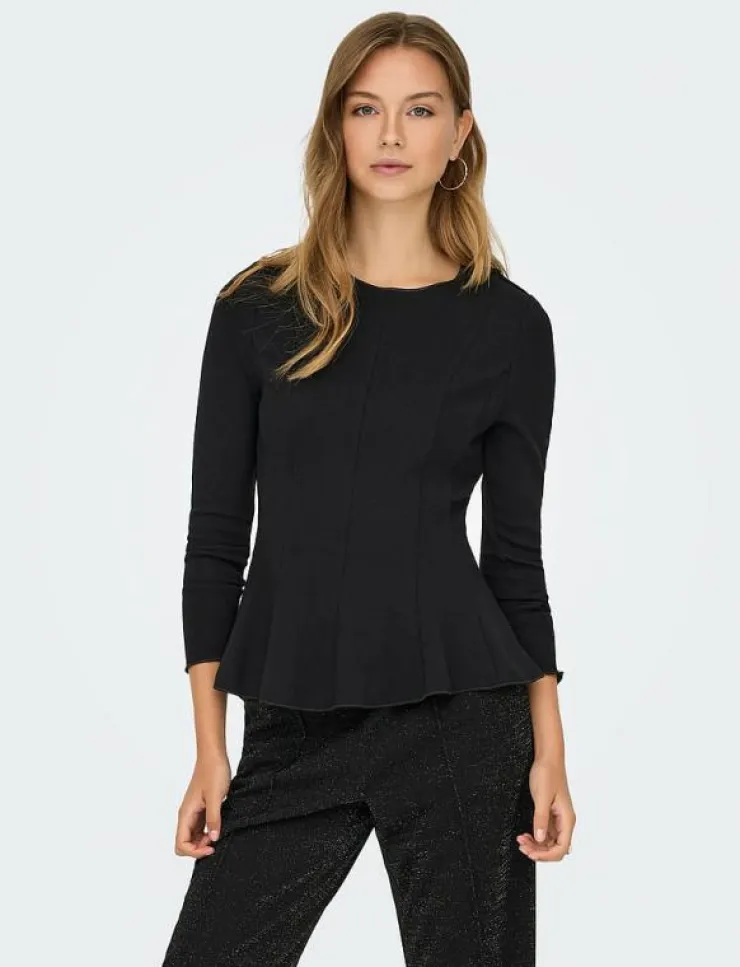 Kvinnor ONLY T-Shirts & Toppar|ONLKENYA L/S PEPLUM TOP JRS - Långärmade toppar