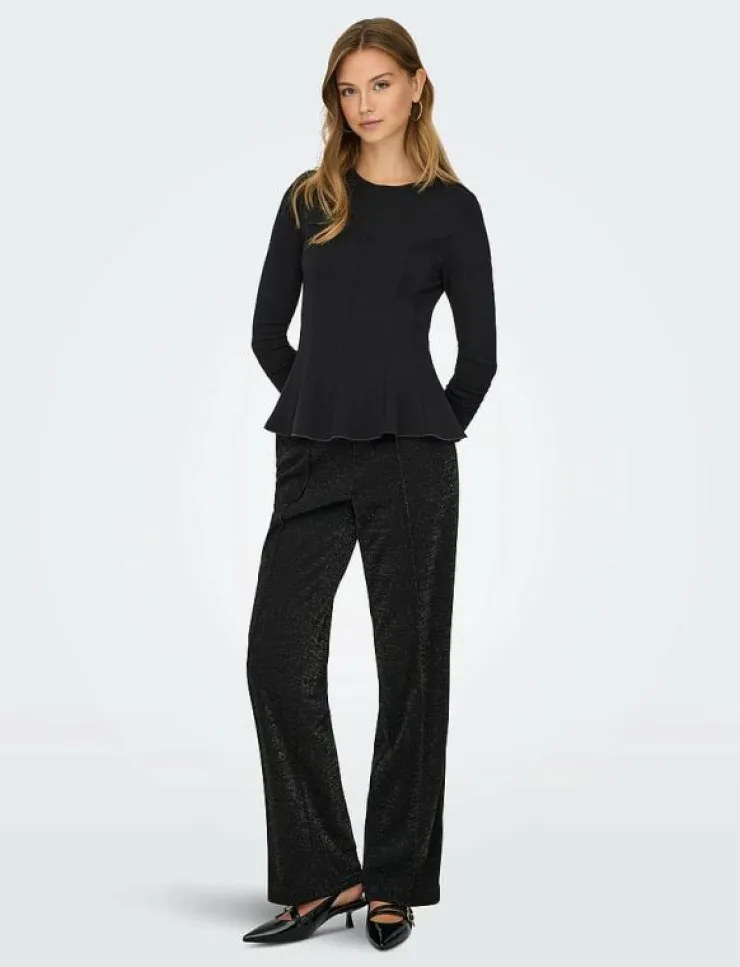 Kvinnor ONLY T-Shirts & Toppar|ONLKENYA L/S PEPLUM TOP JRS - Långärmade toppar