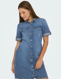 ONLY ONLLISA S/S DNM DRESS GUA NOOS - Korta klänningar|Kvinnor Denimkläder|Klänningar